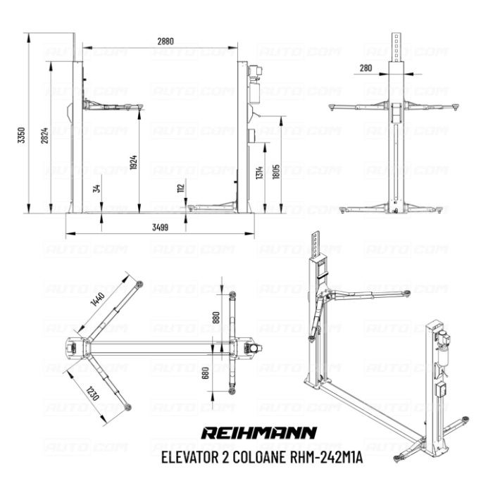 Elevator auto 2 coloane !!! NOU !!! 220V garantie 2 ani