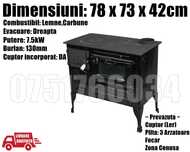 Soba Neagra Plita Cuptor Gatit Incalzit Dreapta 7KW LIVRAT GRATUIT AR