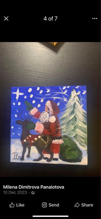 Акрилни коледни рисунки 10/10 - 15 лв./бр.