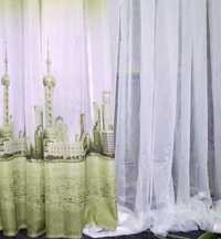 Тюль-шторы "Мегаполис", ткань под лен, цена за метр