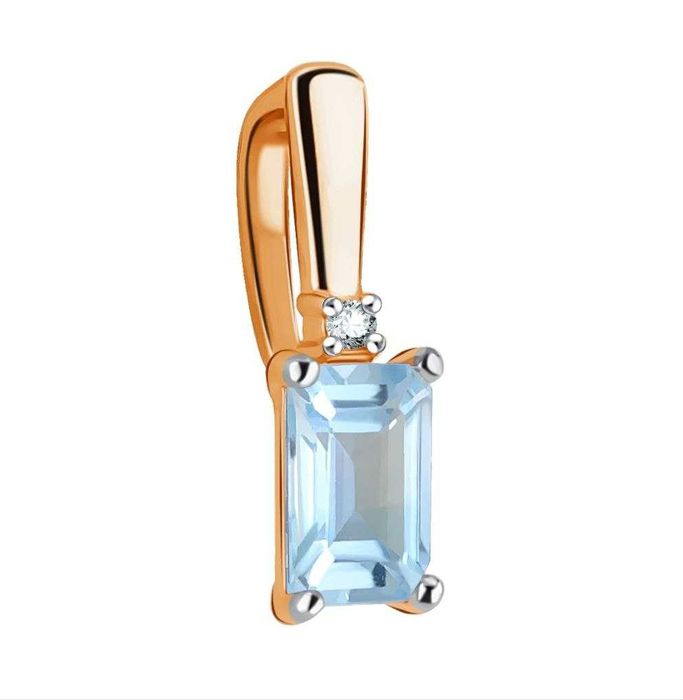 Золотая подвеска с топазом и бриллиантом новая