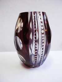 Очень красивая миниатюрная из цветного хрусталя ваза, Богемия
