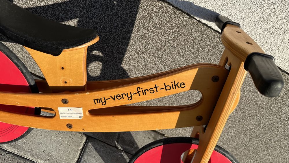Bicicleta copii , fara pedale , lemn , prima bicicleta 2-4 ani