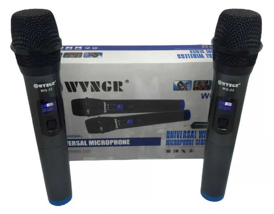 Комплект 2 безжични микрофонa, Вокални, Преносими, Качествен звук