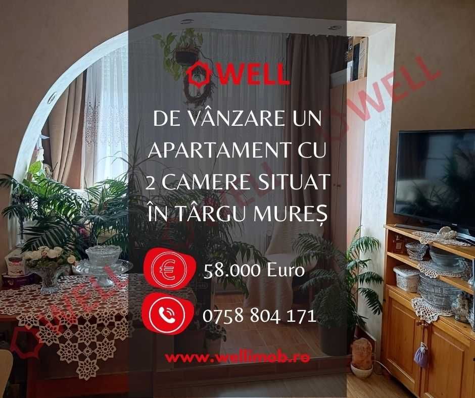 De vânzare un apartament cu 2 camere situat în Târgu Mureș