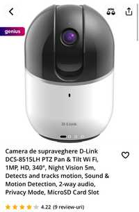 Camera de supraveghere D-Link DCS-8515LH PTZ Pan & Tilt Wi Fi, 1MP, HD