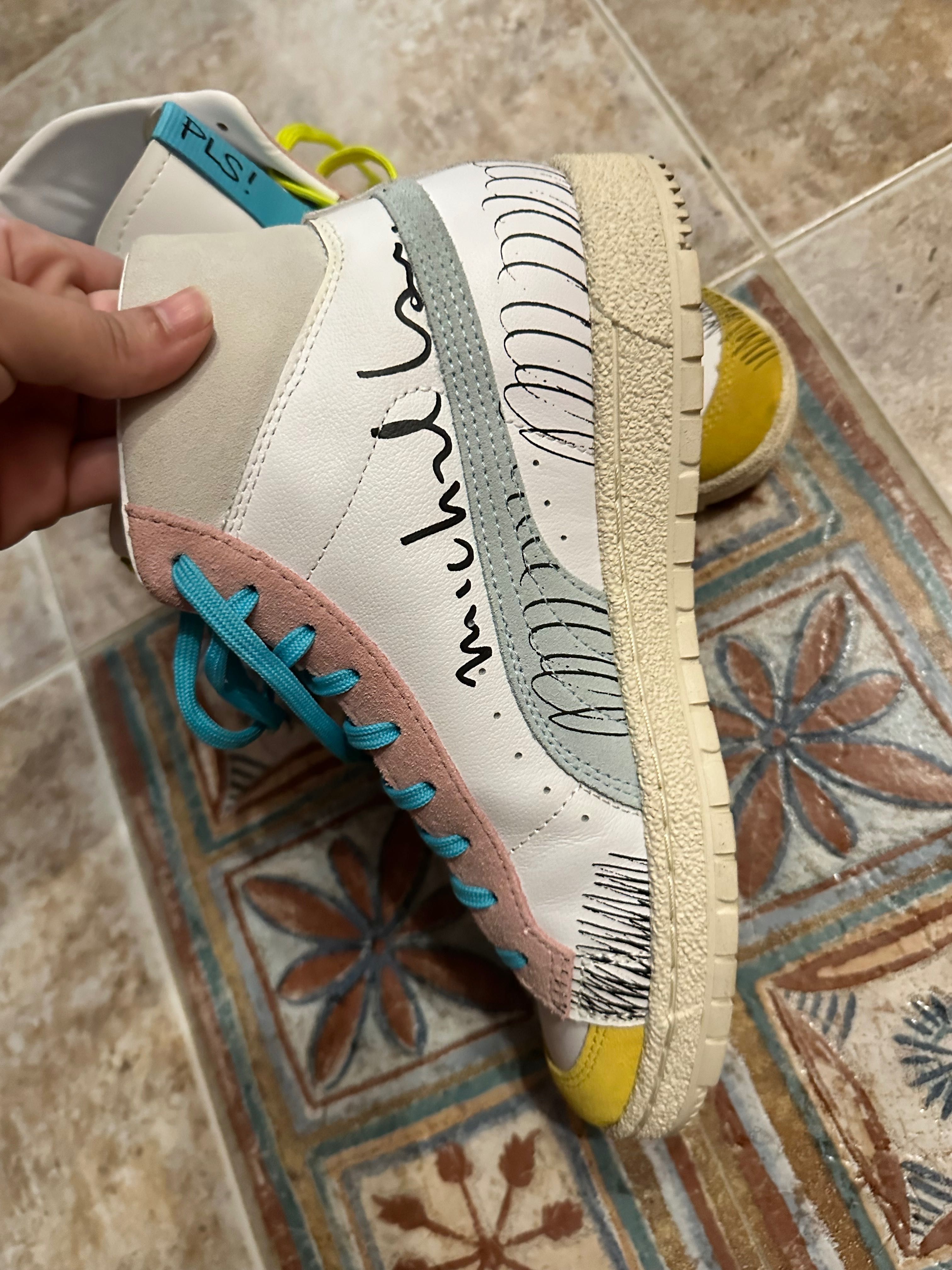 Puma Ralph Sampson 70 Mid Michael Lau in White/Multicolor