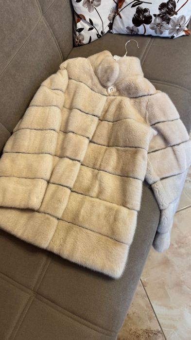 #101 Палто от норка.XL.Визон.Яке от норка.Естествена кожа с косъм.