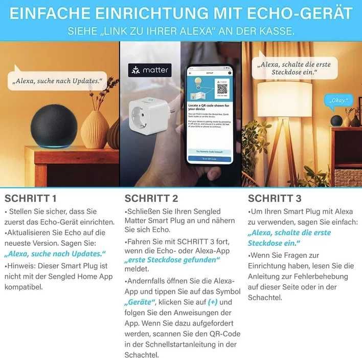 Smart контакт Sengled Matter, Amazon Alexa, Google Home, Apple HomeKit