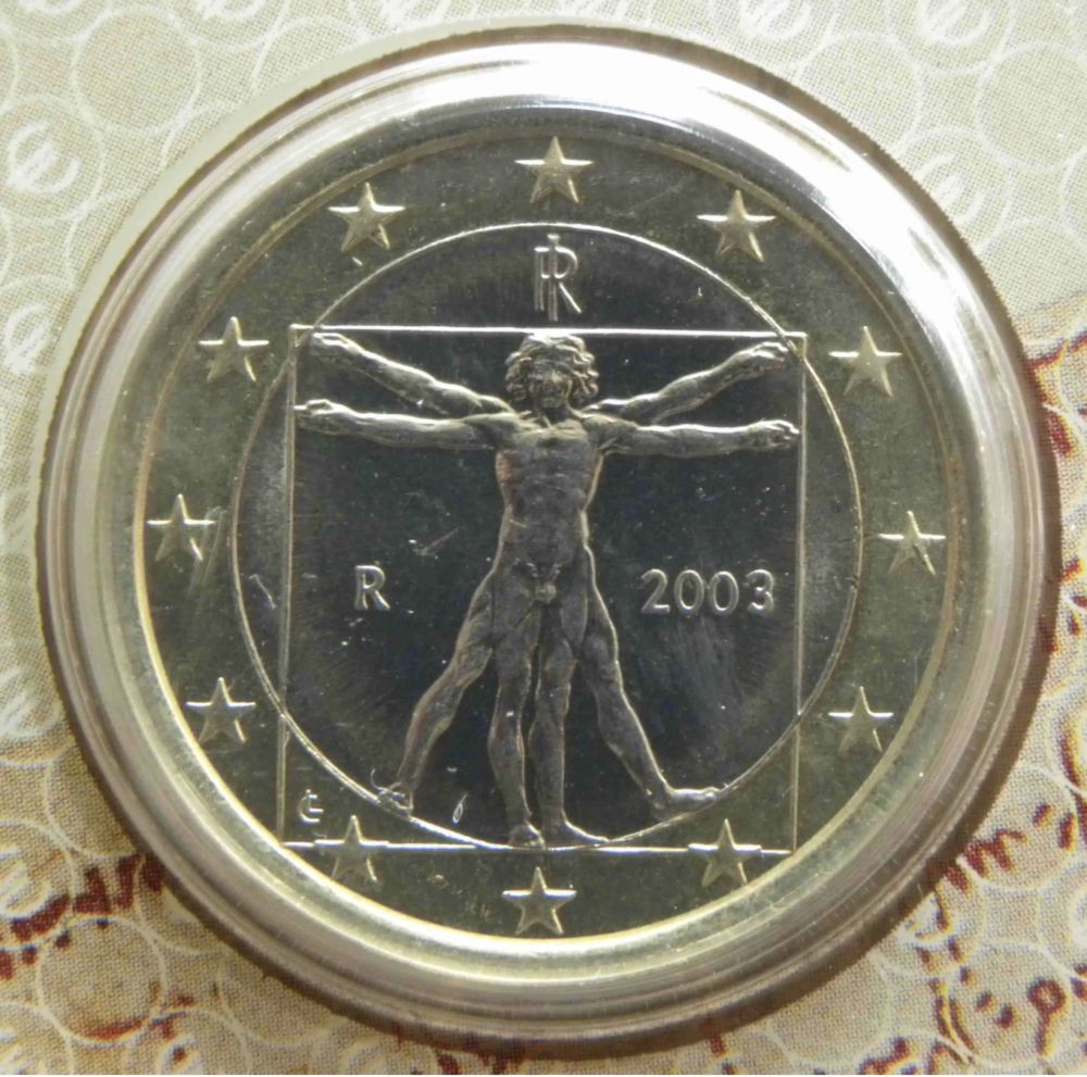 Рядка монета 1 евро Леонардо Да Винчи