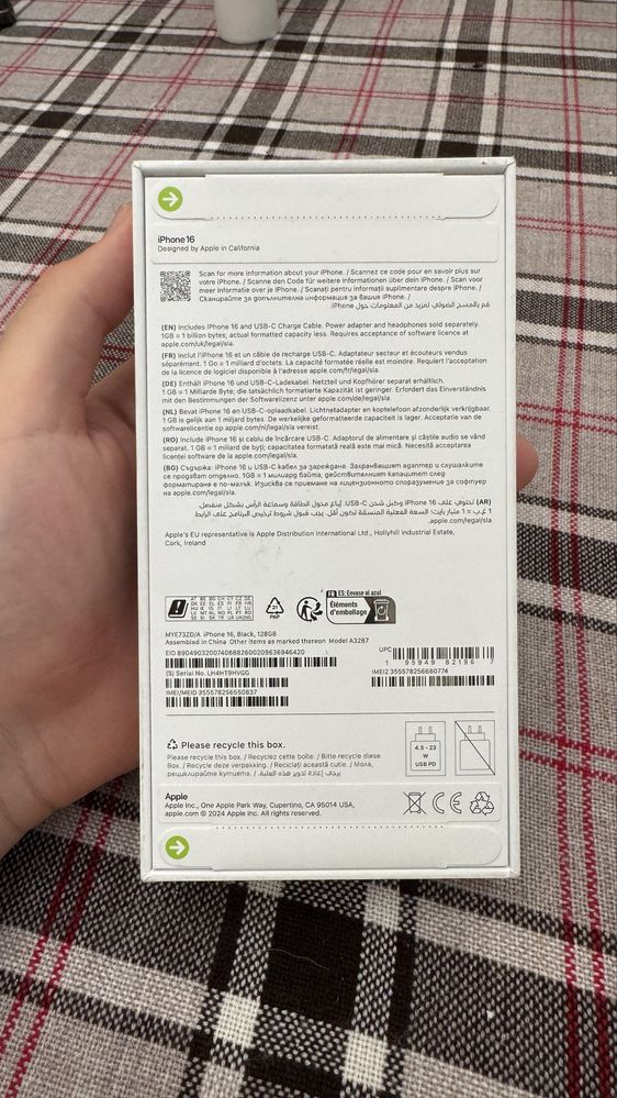 Iphone 16 черен Неотворен Чисто Нов!!