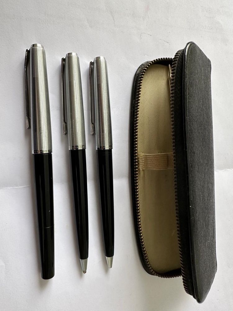 Set Pelikan 20 Silvexa, pix Parker USA, pix Faber Castell, Dauer Feder