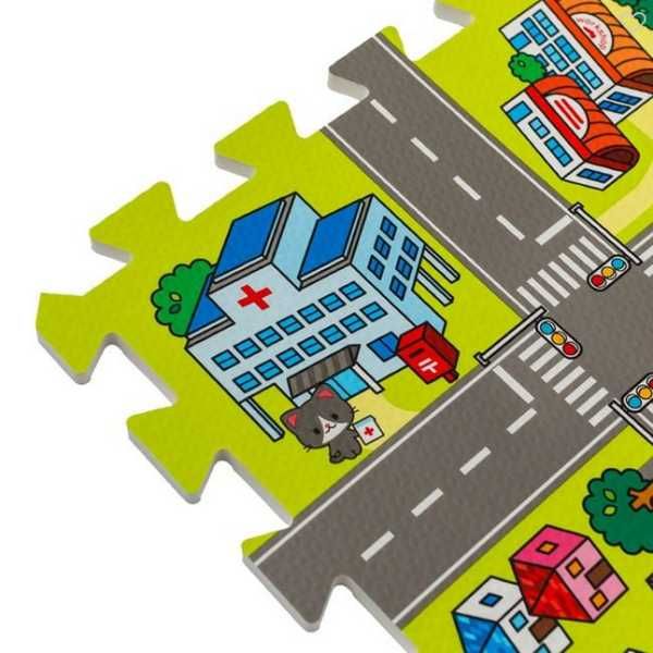 Детски пъзел Mercado Trade, За под, 9 части, Зелен