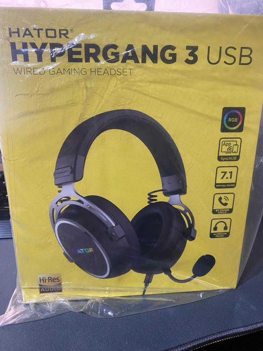 Casti cu microfon Hator Hypergang 3 USB-C/USB-A Black