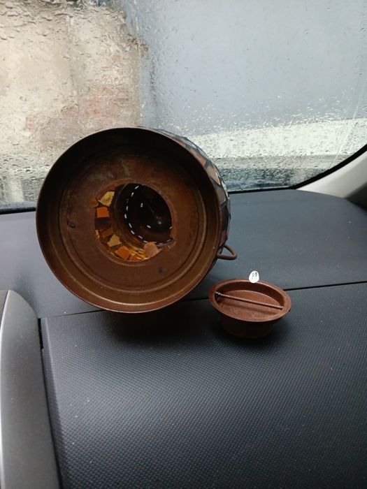 Стара витражна лампа месинг