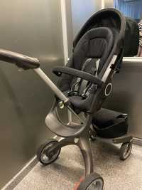 Carut Stokke v4 negreu, cu parte sport, landou si scoica