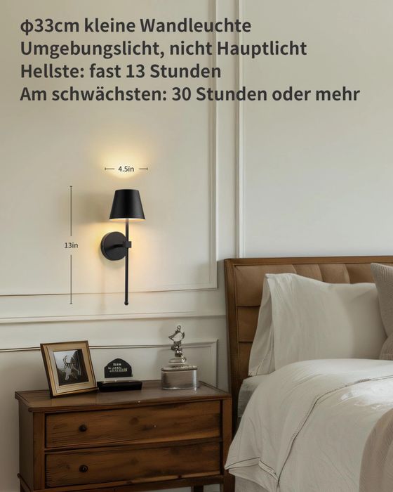 Комплект от 2 стенни лампи с батерии, безжични