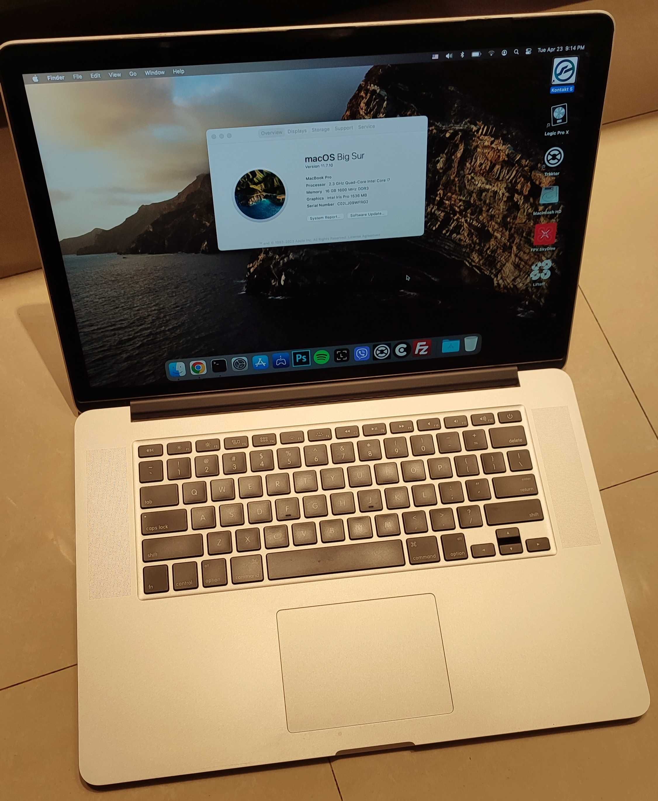 Macbook Pro A1398 i7 16G RAM 256G SSD