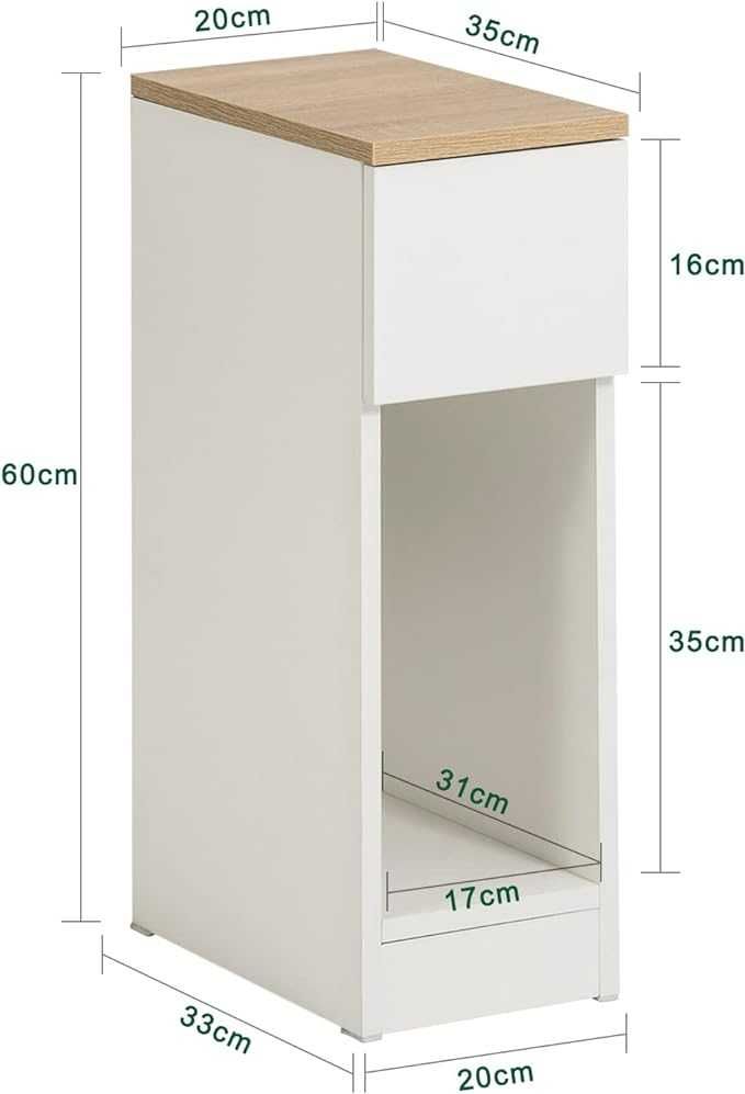 SoBuy FBT111-WN Нощно шкафче, крайна масичка за кафе с чекмедже