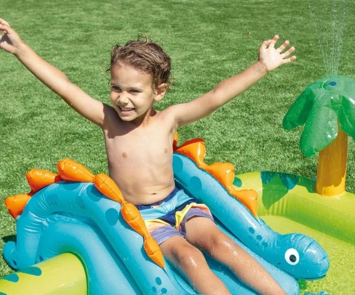 Надуваем център за игра Intex Little Dino, 191 х 152 х 58 см, PVC, за