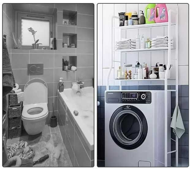 Метална етажерка за над пералня тип стелаж за тоалетна