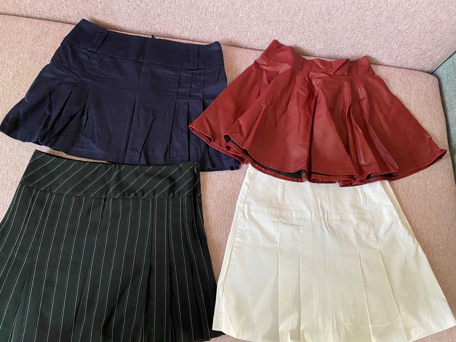 Lot fusta mini sau midi marime S sau M carouri pliuri femei dantela