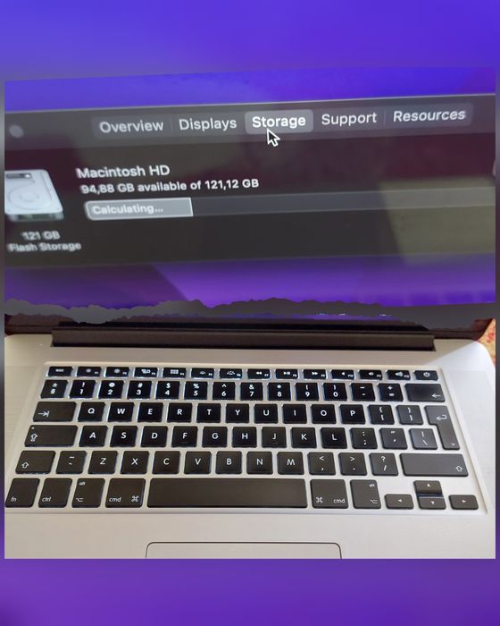 Laptop MacBook Pro Retina 15,4" mid 2015 I7 16gb 120gb ssd