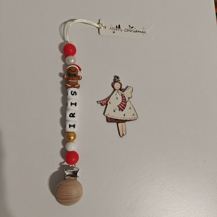 Lănțișor personalizat pentru suzetă -cadou de Crăciun