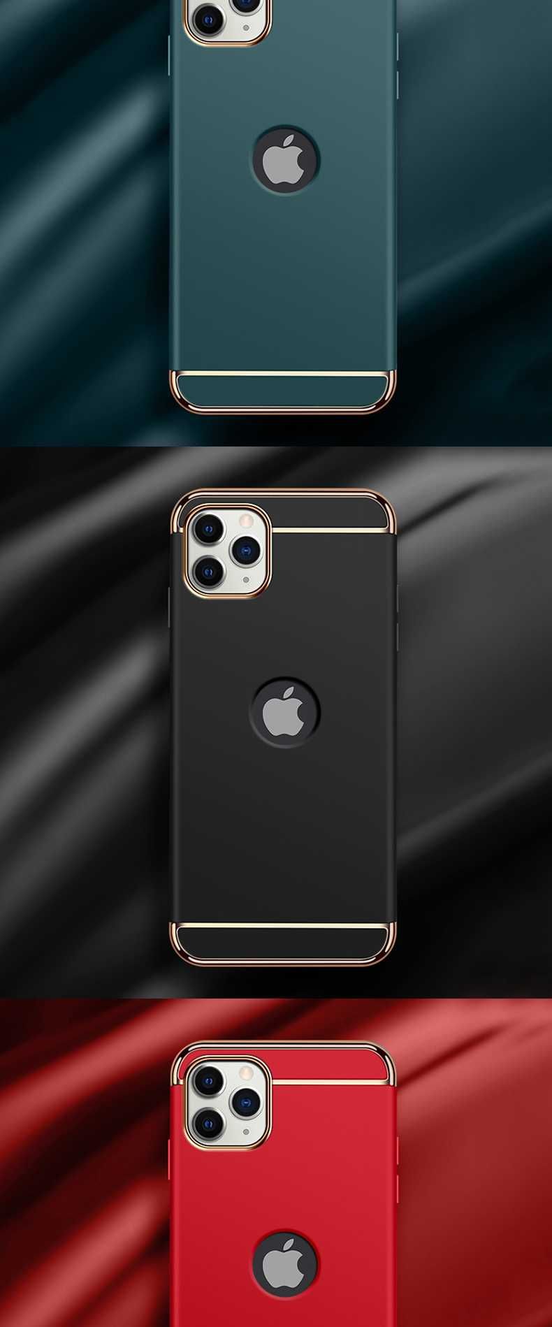 Husa compatibila cu Apple iPhone 12, Elegance Luxury 3in1 Black