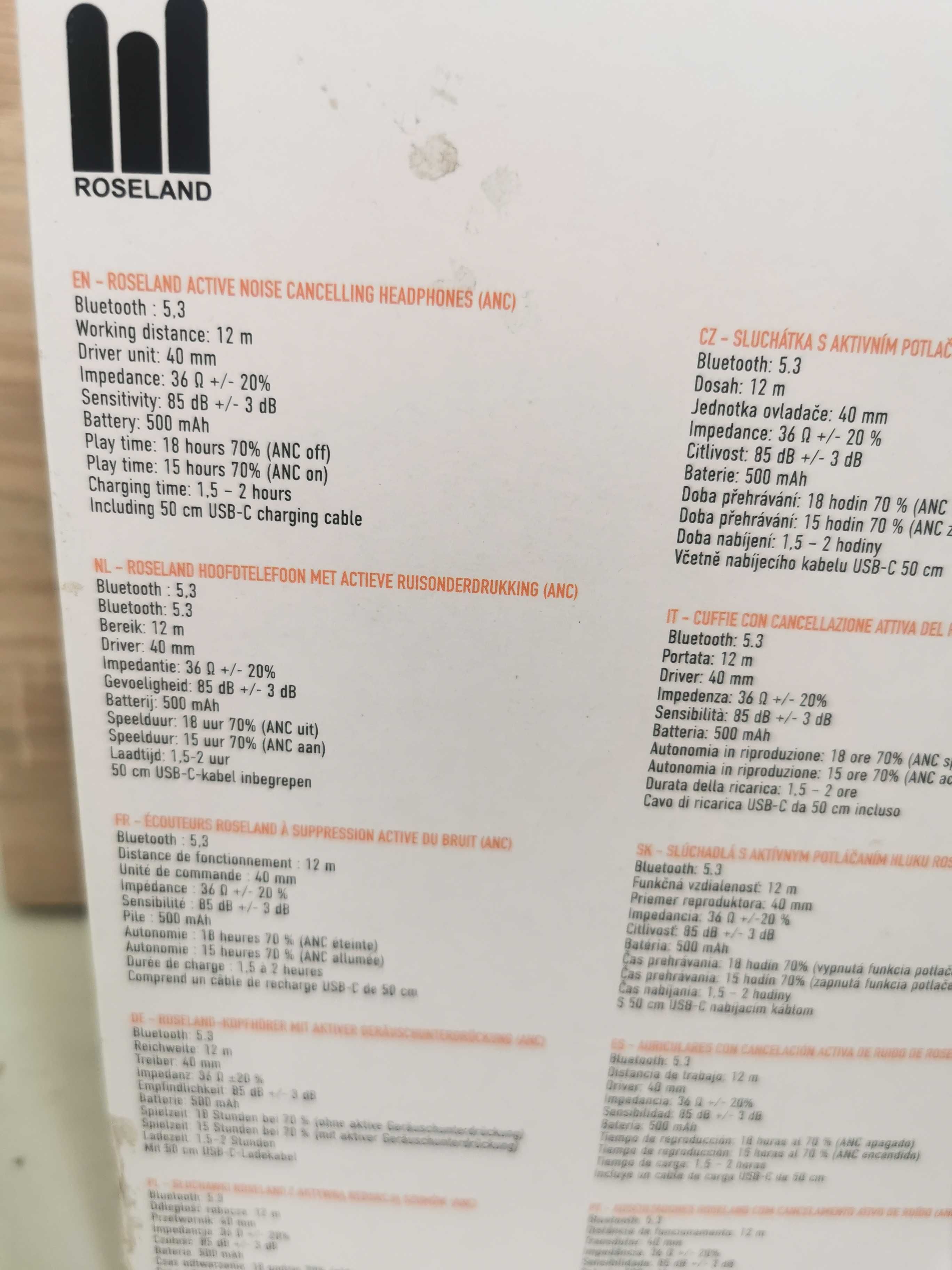Căști Roseland cu bluetooth 5.3