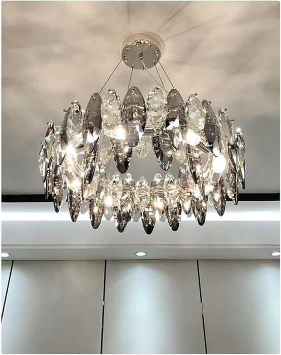 Нов кристален полилей Ф60 см 8×Е14 кристали K9 Raindrop трапезария
