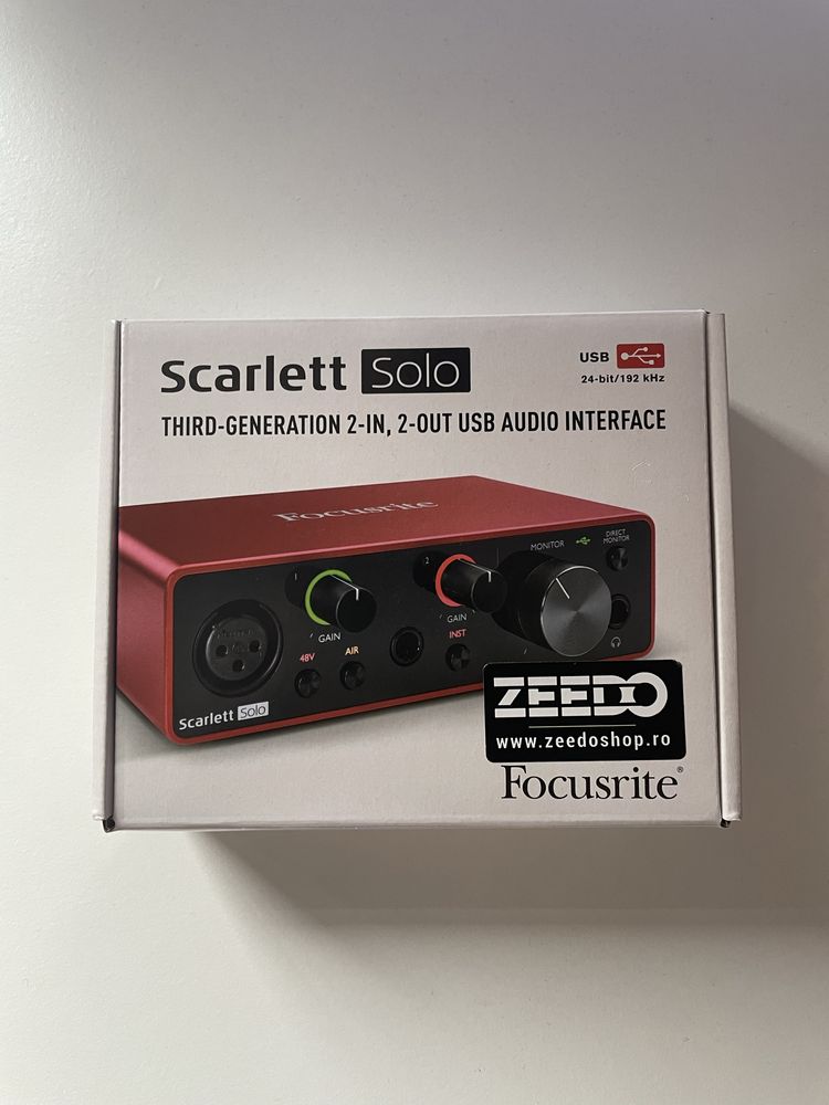 Interfață audio Focusrite - Scarlett Solo 3rd Gen, rosie
