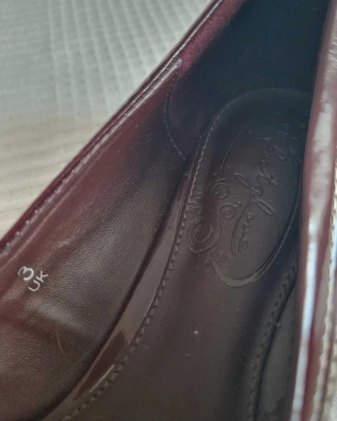 Balerini Marks & Spencer, piele lăcuită,  vișinii,  marimea 35