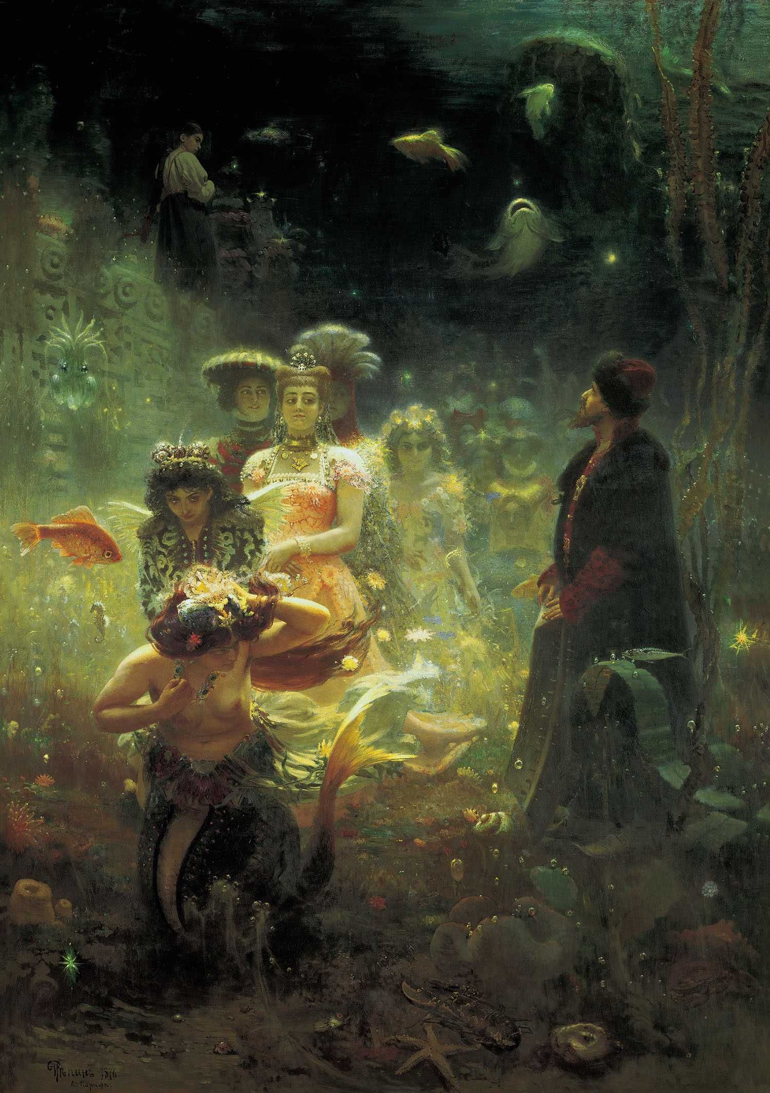 Puzzle artă - Ilya Repin, Sadko in Regatul Subacvatic - 1000 piese