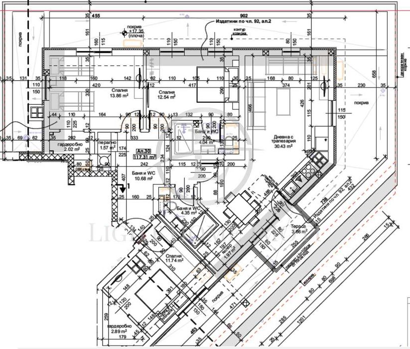 Продава се Четиристаен апартамент в Пловдив, Тракия - 135 кв.м за 1151 €/кв.м - Снимка #15