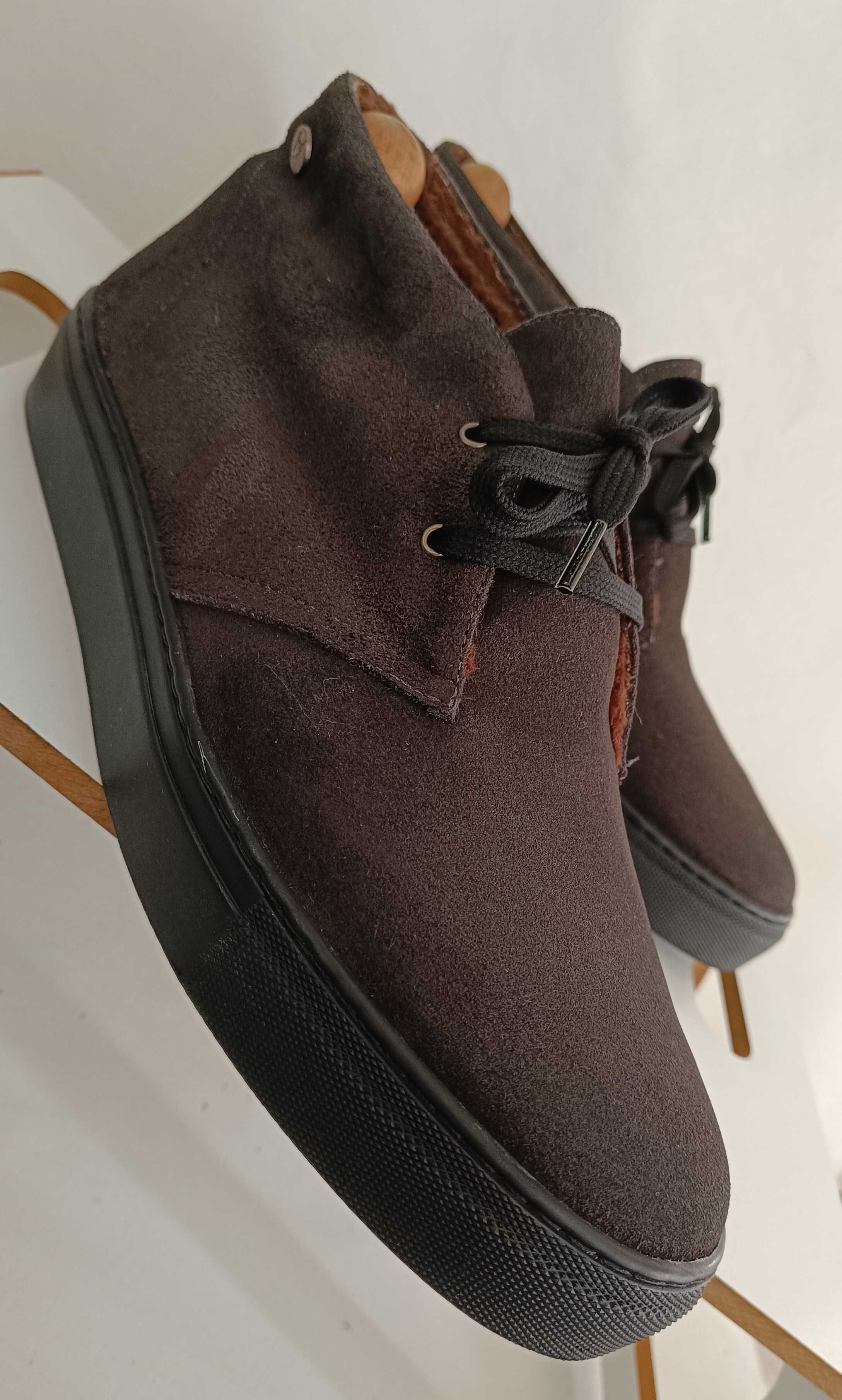 Ghete lace up 45.5 46 casual premium Jonny's NOI piele nat. imblanite