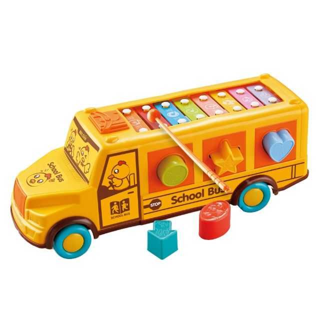 Jucarie muzicala autobuz scolar Xylofon cu forme de potrivit KOMAZI®