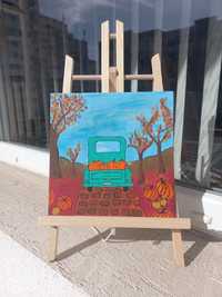 Картина - есен с тикви и камион