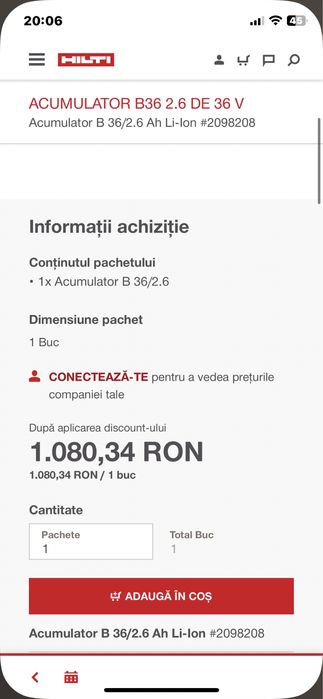 Acumulatori Hilti Nuron 22V/36V si 12V-Sigilati