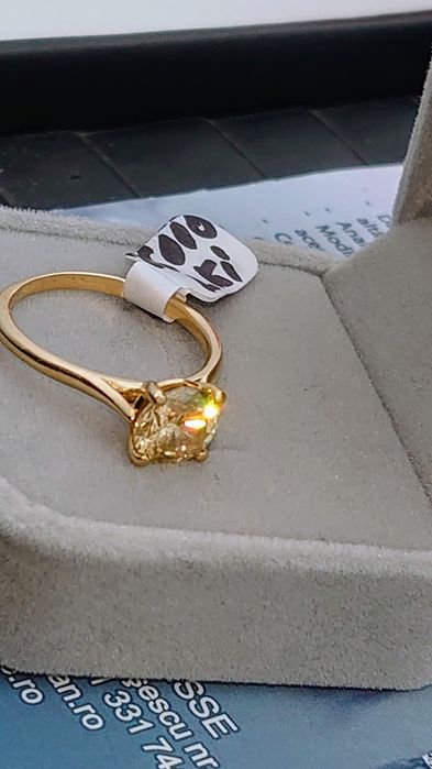 Vând inel aur cu un diamant natural mare de 2,15 karate cu certificat!