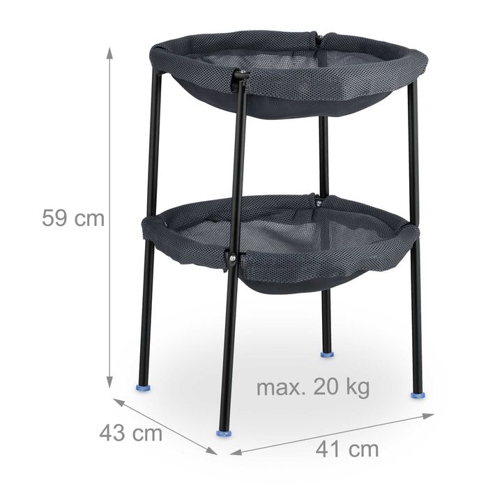 Hamac pisici cu 2 etaje otel si pat material textil moale 59x41x43cm