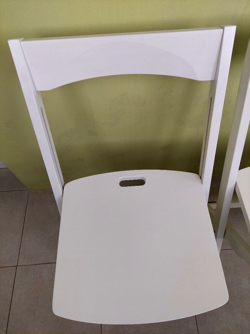 Сгъваеми столове масивен бук, 2 бр.бели
