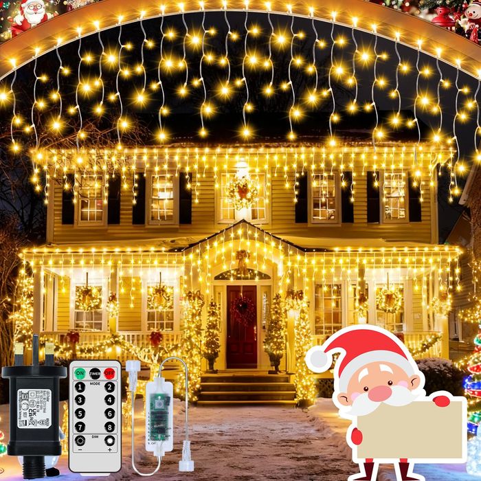 Коледни LED лампички в цвят жълто тип висулки 15+5M 506 LED Декорация