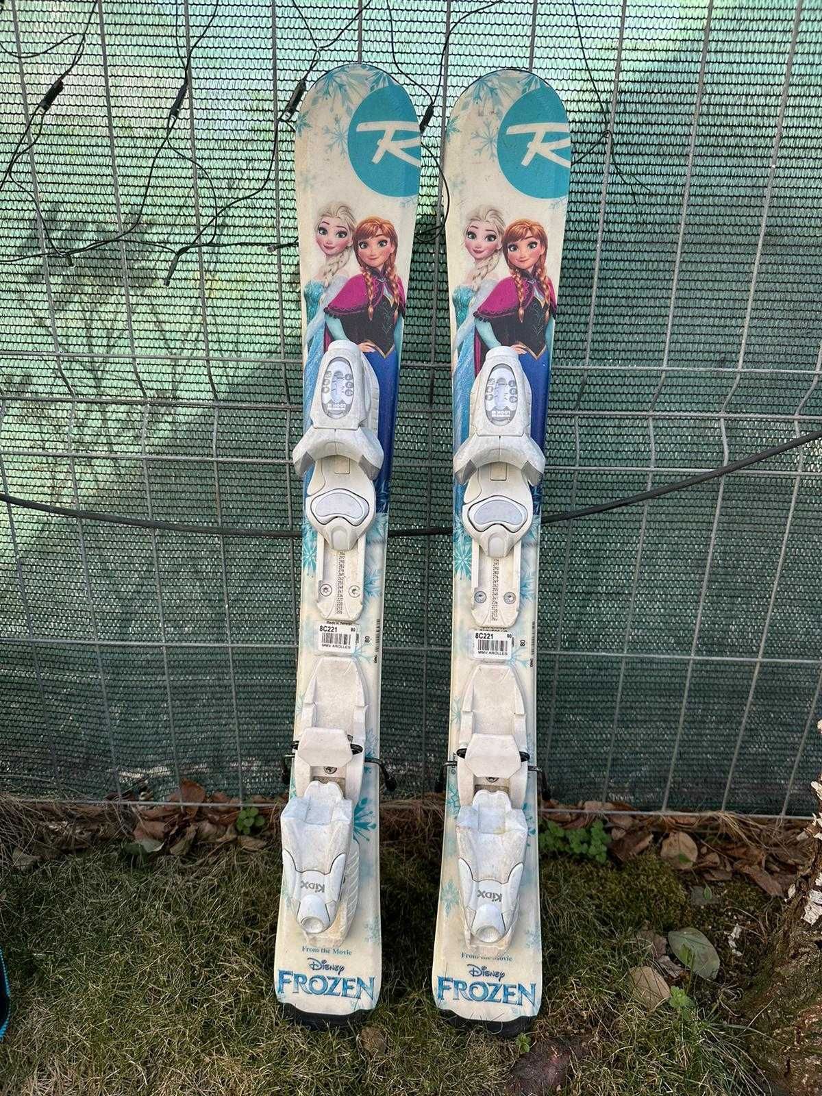 schi copii rossignol frozen L80cm  + bete frozen 85cm