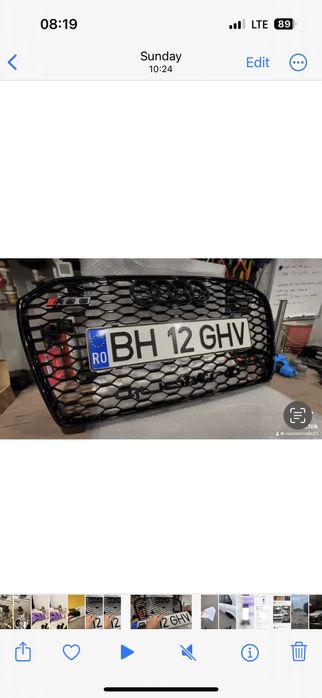 Suport magnetic numar inmatriculare pentru grila fagure Audi rs