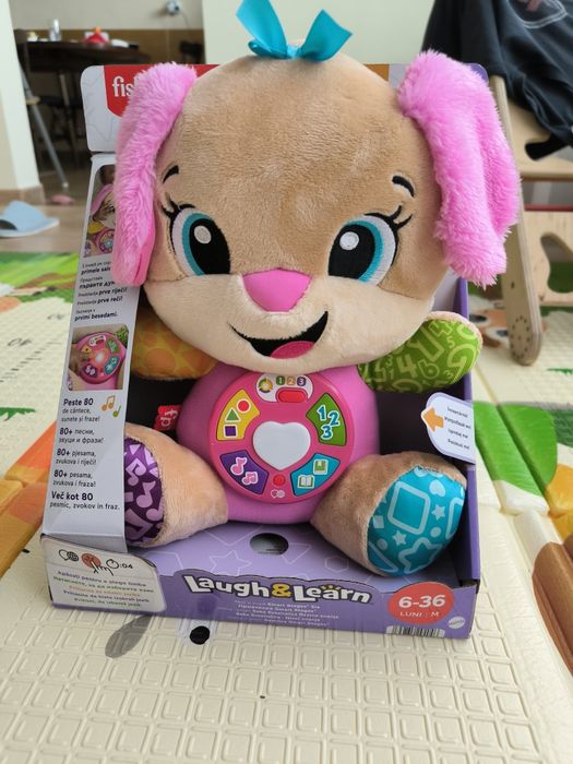 Образователна играчка Fisher Price Laugh & Learn - Кученце, розово,