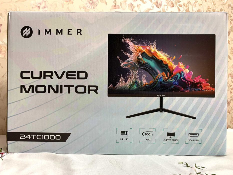 Gaming Monitor IMMER "24 TC1000 Curved (VGA+HDMI), 100Hz FullHD 1080