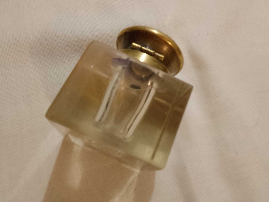 Мастилница кристално стъкло месинг 19 ти век