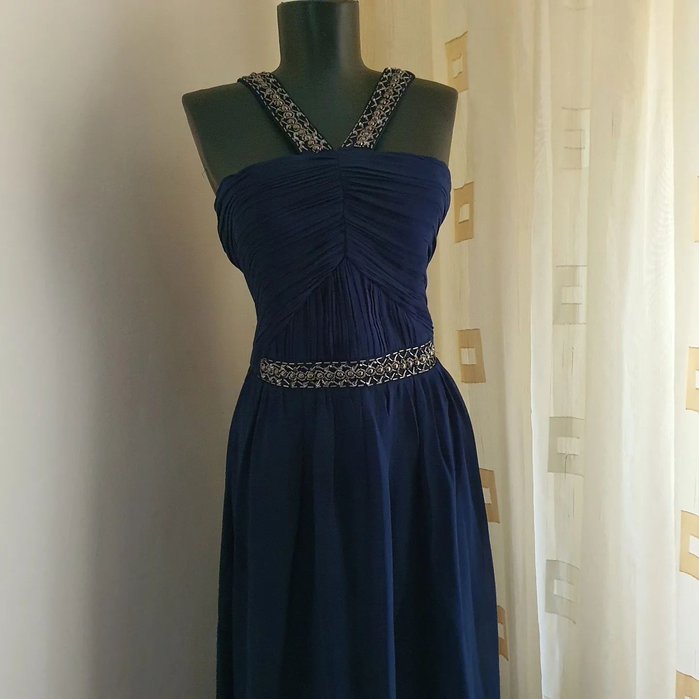 Rochie lunga de nunta bleumarin