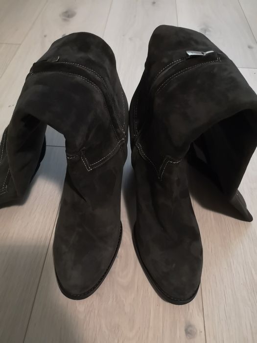 Дамски ботуши велур с висок ток